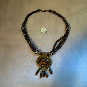 Handmade Brass & Camel Bone Necklace from India